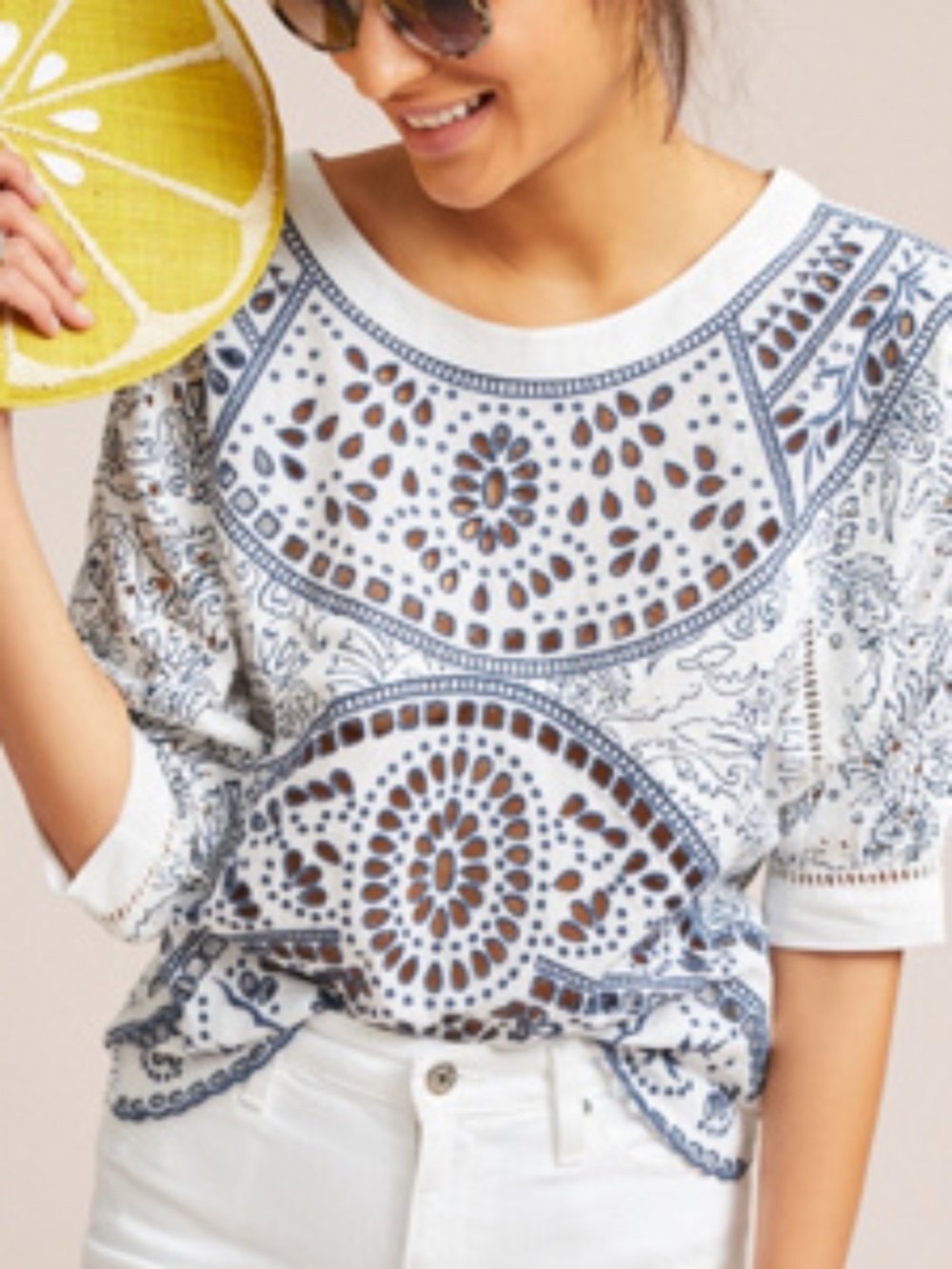 Maeve Ester Eyelet Top- size small